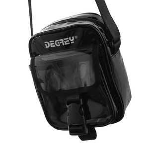 Túi đeo chéo DEGREY màu đen và trắng, ngăn nhỏ tiện lợi chất liệu nhựa PU cứng cáp nam nữ