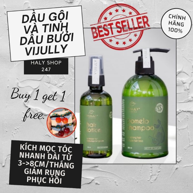 [ CHÍNH HÃNG 100%] COMBO TINH DẦU BƯỞI VS DẦU GỘI BƯỞI VIJULLY - MỌC TÓC - GIẢM RUNG ( Tặng kèm quà )