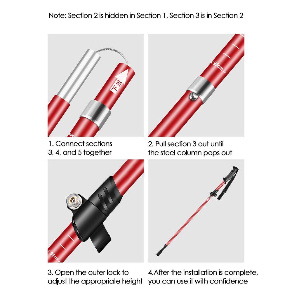 Gậy Đi Bộ Bằng Nhôm Có Thể Gấp Gọn Tiện Dụng