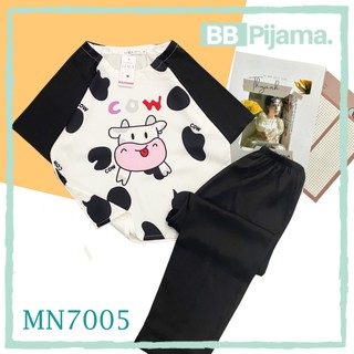 Đồ Bộ Mặc Nhà Pijama Lụa Satin. Đồ Ngủ , Bộ Ngủ Lụa Tay Ngăn Quần Dài, Họa tiết cực xinh