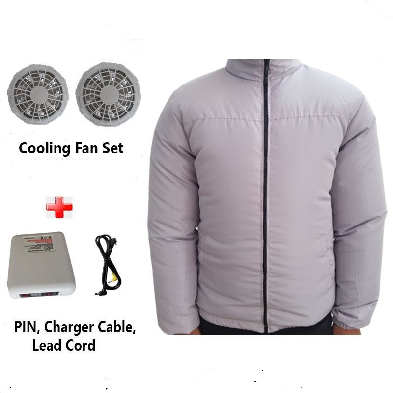 Áo điều hòa làm mát Nhật Bản chống nắng nóng hàng cao cấp có mũ, pin, sạc phụ kiện | BigBuy360 - bigbuy360.vn