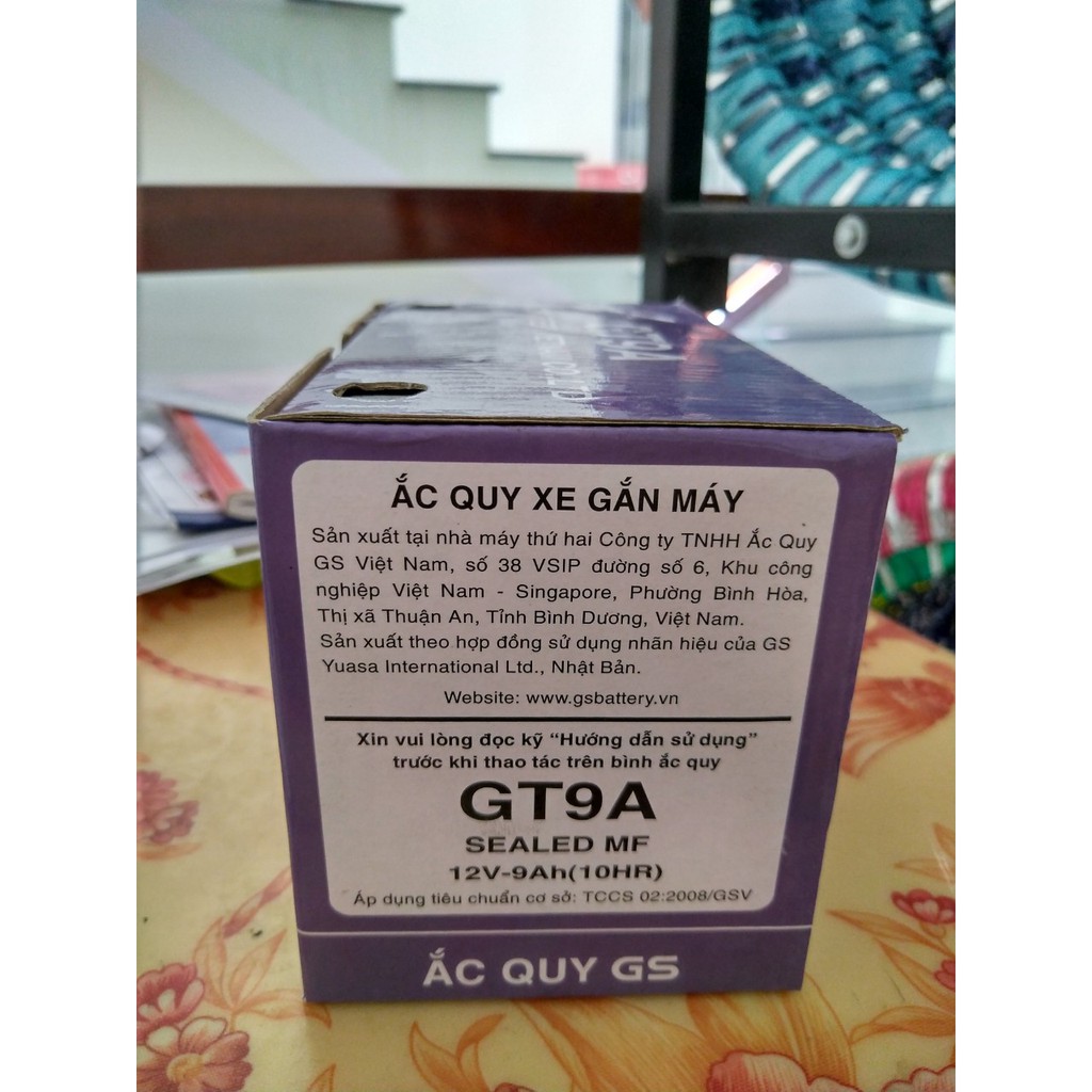 Ắc quy khô GS GT9A (12V9AH) Cho Xe Ga Thông Dụng