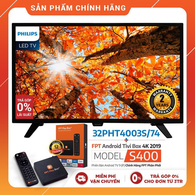 [Phiếu Vận May 1đ] Cơ hội trúng 1 Tivi Philips Led HD 32 Inch- 32PHT4003S/74 