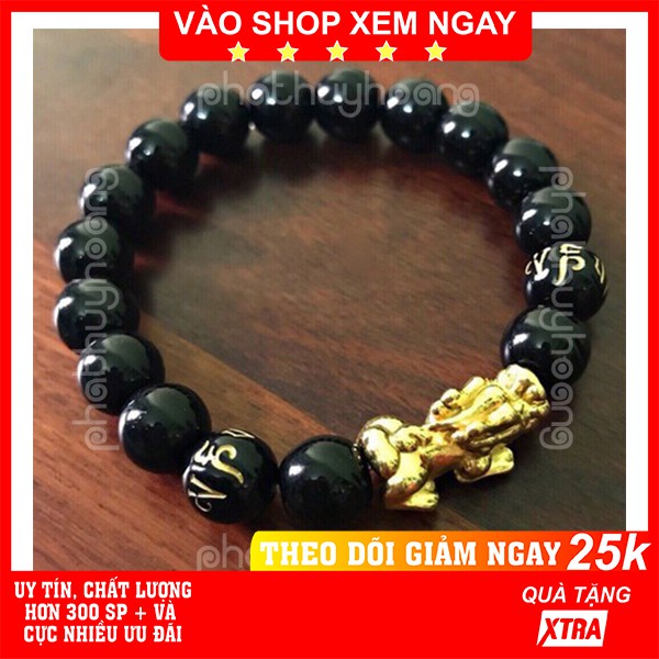 Vòng tay Tỳ Hưu vàng ngọc đen📿FREESHIP 🚛 Vòng tay Tỳ Hưu vàng ngọc đen cực đẹp ✓Giá rẻ - Phát Huy Hoàng - Phát Huy Hoàng