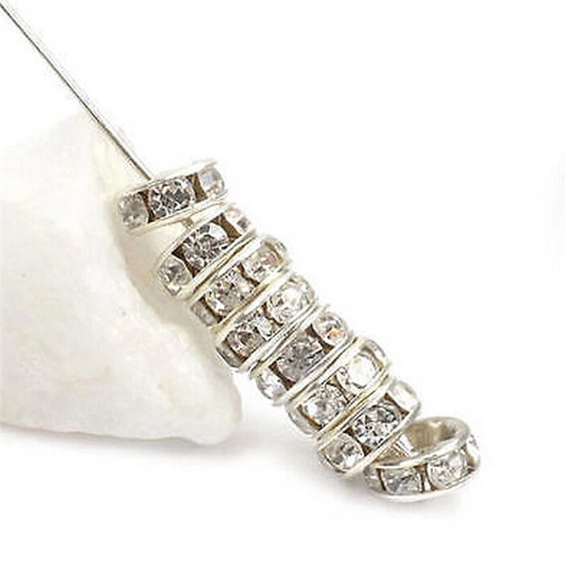 Set 50 hạt pha lê dáng tròn 8mm dùng làm đồ trang sức thủ công chuyên nghiệp