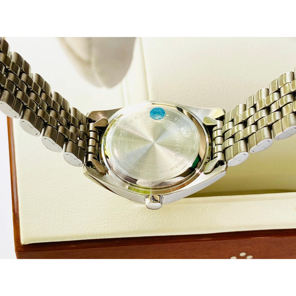 Đồng hồ nữ chính hãng Citizen EU6060-55D- Máy Quartz Pin - Kính khoáng(mặt trắng, vỏ trắng, dây kim loại  trắng )