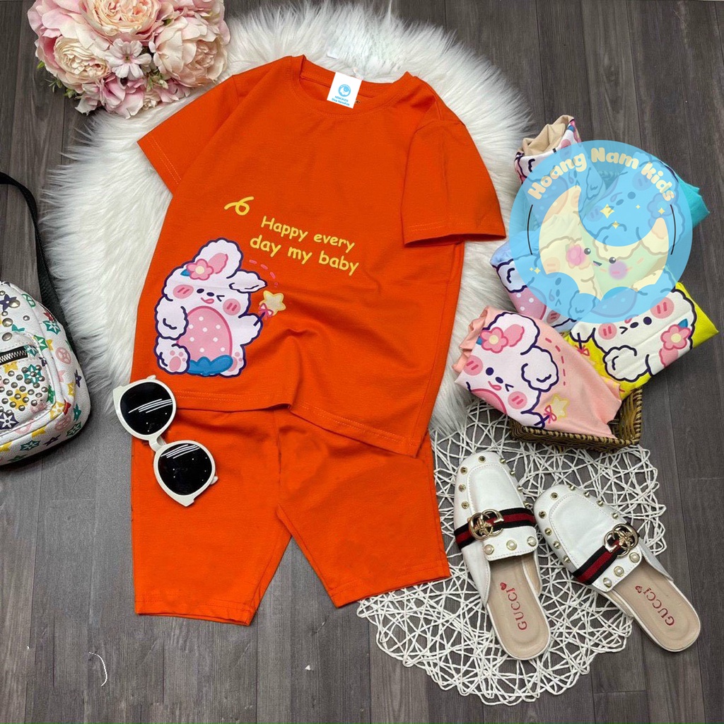 Bộ đồ bé gái bộ đồ lửng cho bé gái in hình GẤU BÔNG đáng yêu chất vải co giãn 4 chiều cho bé từ 8kg đến 25kg