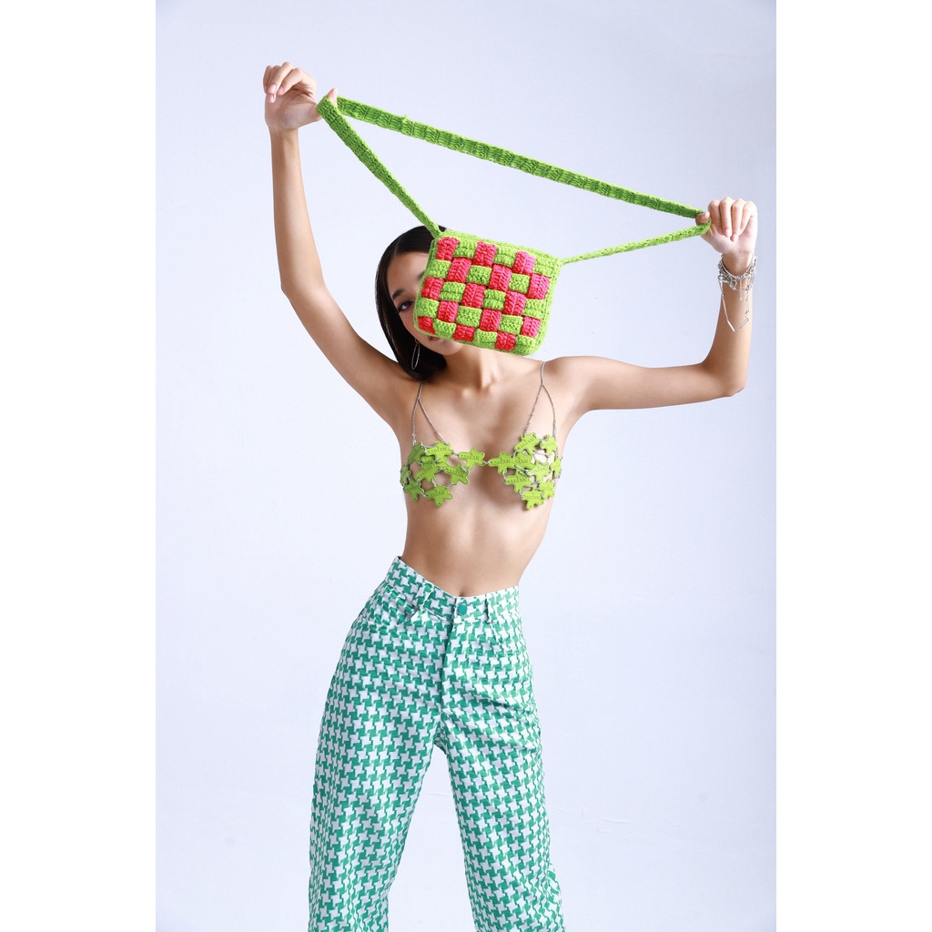TARTAN - Green Houndstooth Pattern - Quần dài họa tiết nổi bật