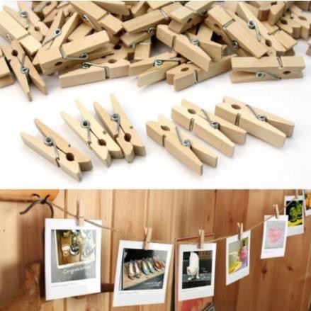 Set 50 kẹp gỗ mini treo ảnh - chất lượng