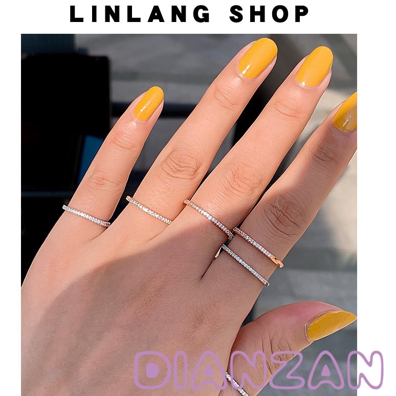 Nhẫn Bạc 925 Mặt Tròn Đính Đá Zircon Phong Cách Hàn Quốc