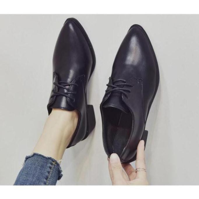giày oxford nữ mũi nhọn da bóng và da lì Hang Quang Chau mẫu mới nhất | BigBuy360 - bigbuy360.vn