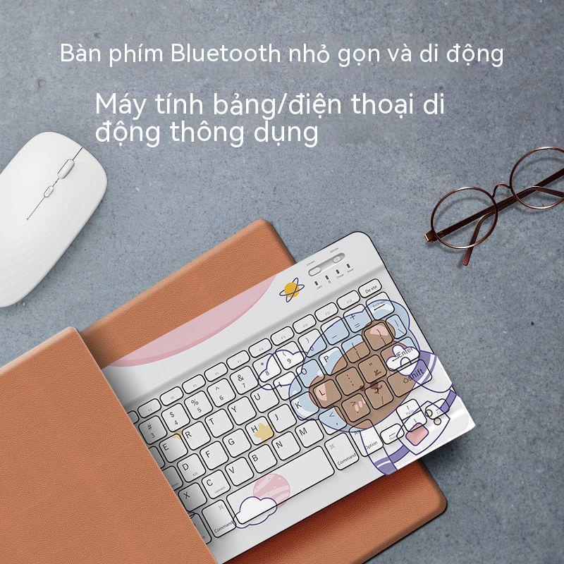 Bàn Phím Bluetooth Không Dây Hình Hoạt Hình Dễ Thương Thông Dụng Cho Điện Thoại / Máy Tính