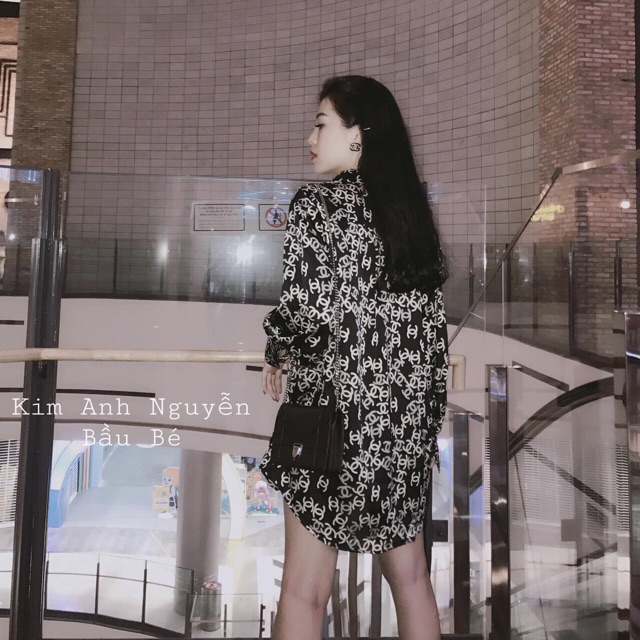 Áo sơ mi chane bầu bé