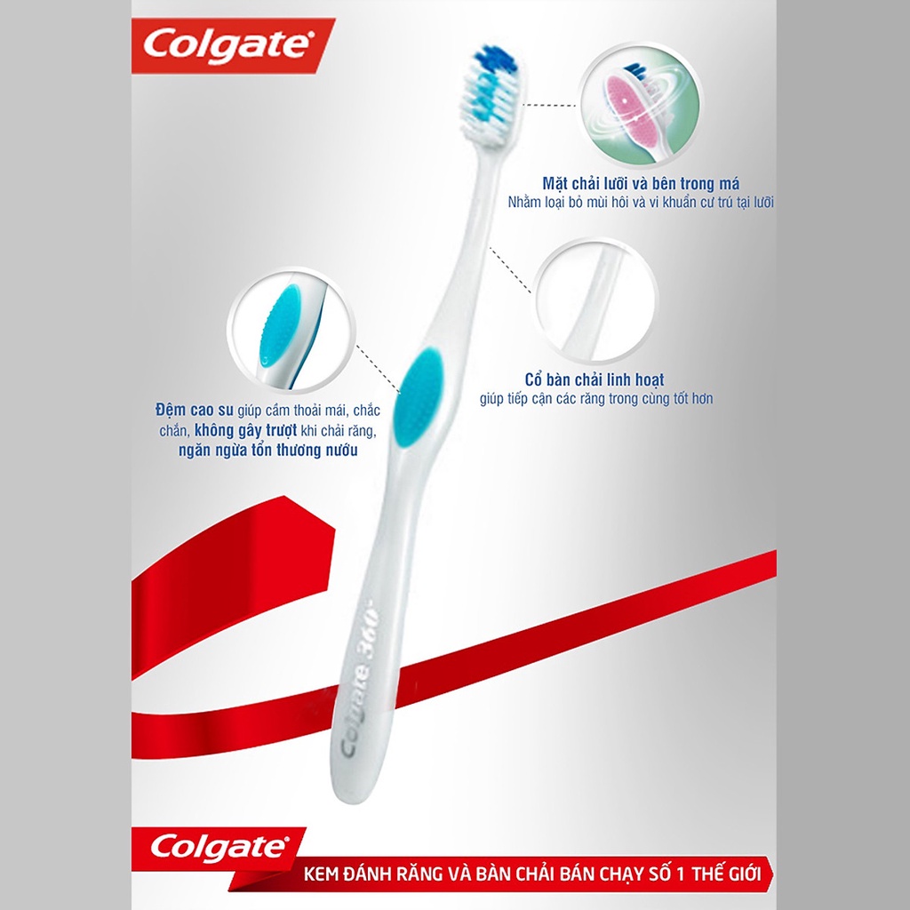 Bàn chải đánh răng Colgate 360 Deep Clean Sạch toàn diện siêu mềm 1 cây đơn