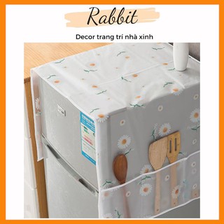 Tấm phủ tủ lạnh,khăn phủ tủ lạnh, khăn phủ máy giặt, chống bụi có túi cao cấp chất liệu vải peva chống thấm