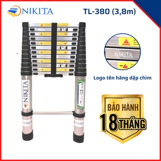 [ÁP MÃ GIẢM THÊM 50K]  Thang nhôm rút đơn 3,8m Nikita TL-380 (R38) giá rẻ - BH 18 tháng