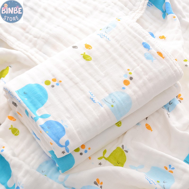Khăn tắm cho bé, khăn xô tắm cho bé sơ sinh 4 lớp size 70*90cm loại cao cấp Binbestore
