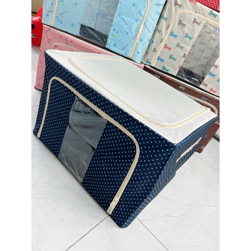 Hộp đựng đồ chơi, Tủ đưng quần áo chăn màn 66L khung sắt chắc chắn đa năng - giao màu ngẫu nhiên