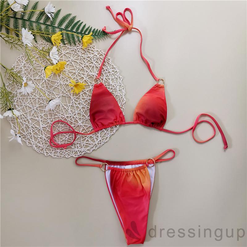 Bộ Đồ Bơi Hở Lưng Cột Dây Màu Nhuộm Sành Điệu Cho Nữ