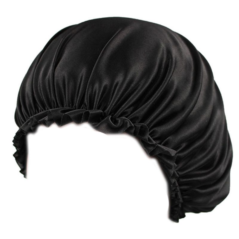 Mũ Trùm Đầu Bằng Satin Co Giãn Màu Trơn Khi Ngủ