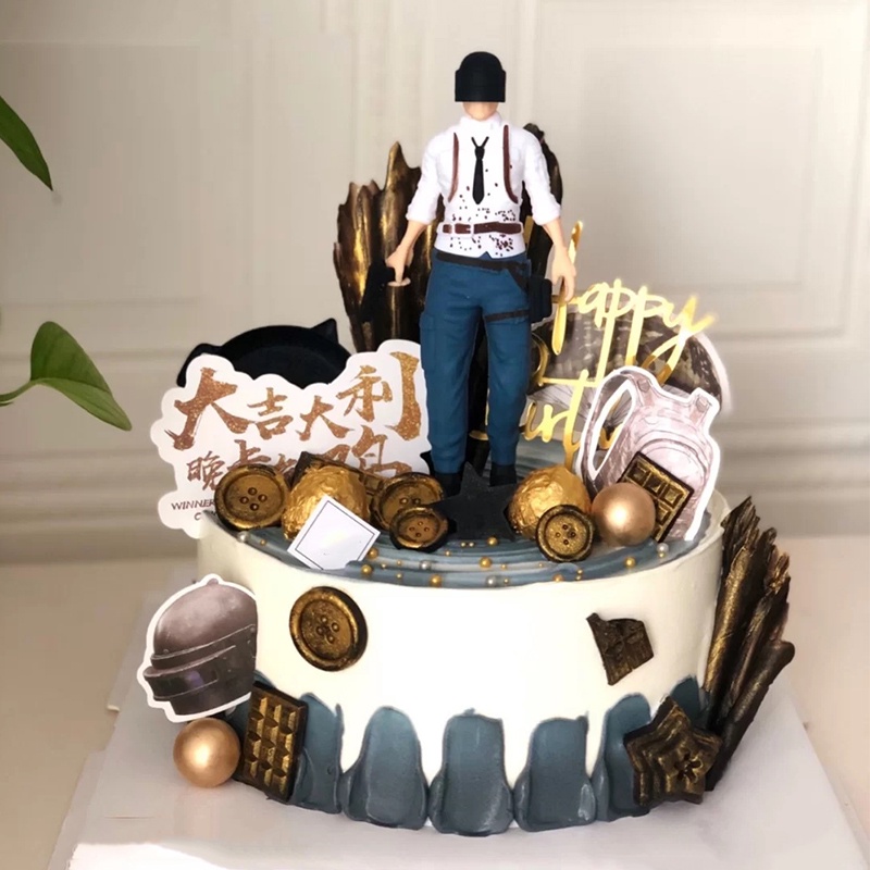 Topper Trang Trí Bánh Kem Hình PUBG