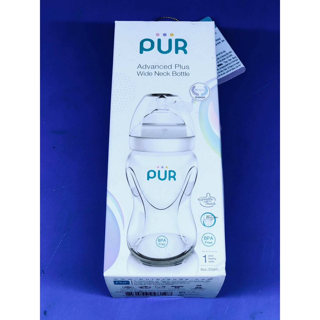 Bình sữa PUR cổ rộng 250ml (9812)