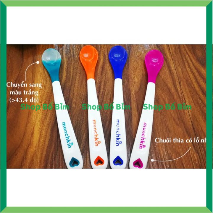 ⚡Chính Hãng - Có Tách Lẻ⚡ Thìa Ăn Dặm Silicon Báo Nóng Munchkin