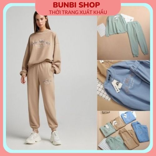 Sét bộ dài tay thu đông cho nữ,bộ nỉ Zara siêu đẹp, chất da cá dư xịn chuẩn vải hãng, hàng vnxk