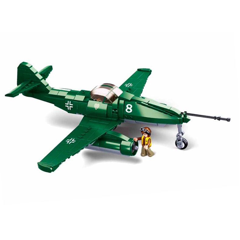 Set 388 Mô Hình Máy Bay Chiến Đấu MOC WW2 ME262 Turbo Stormbird Mới