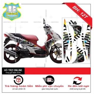 Tem xe nouvo 4 lx mẫu zin thái dán xe trắng