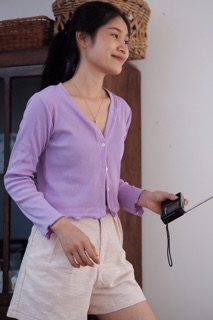 Alan Top áo thun nút dọc tay dài