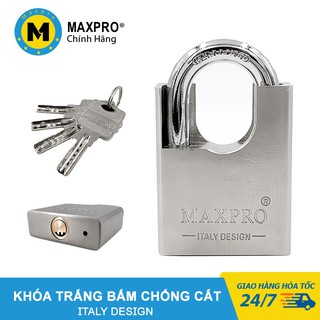 [Follow Shop Tặng 20K] Ổ Khóa Chống Cắt, Ổ Khóa Cửa Bấm Chìa Muỗng MAXPRO Trắng Kích Thước 50mm, 60mm - MCMTCC