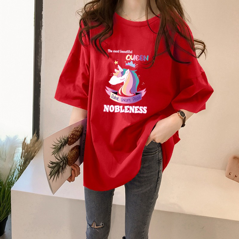 NRVP Áo Thun Tay Ngắn Dáng Rộng In Họa Tiết Thời Trang Mùa Hè Hàn Quốc Mới 2021