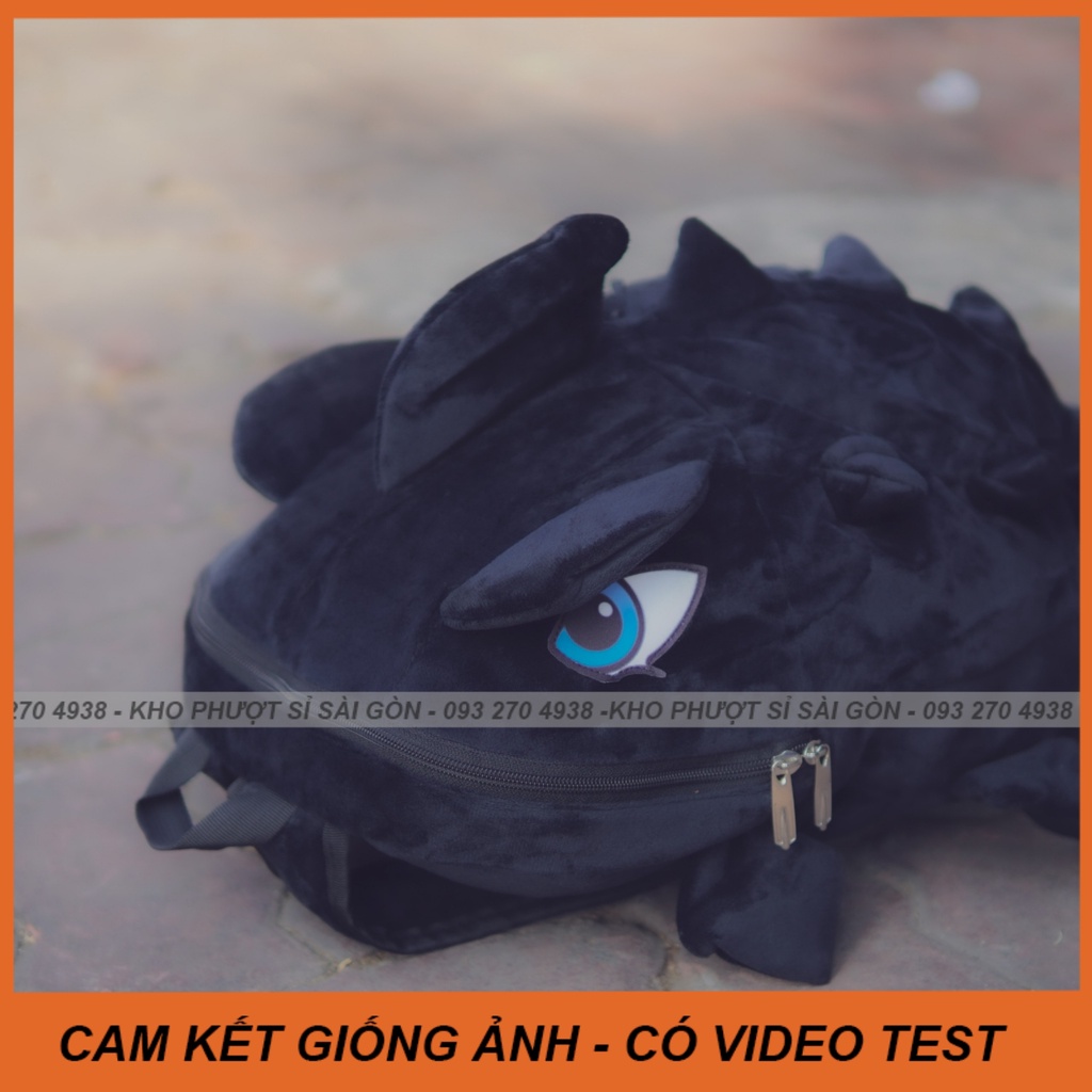 CÓ VIDEO - BST balo rồng - balo khủng long vải nhung ver2.0 phiên bản mắt 3D siêu cute đựng mũ bảo hiểm