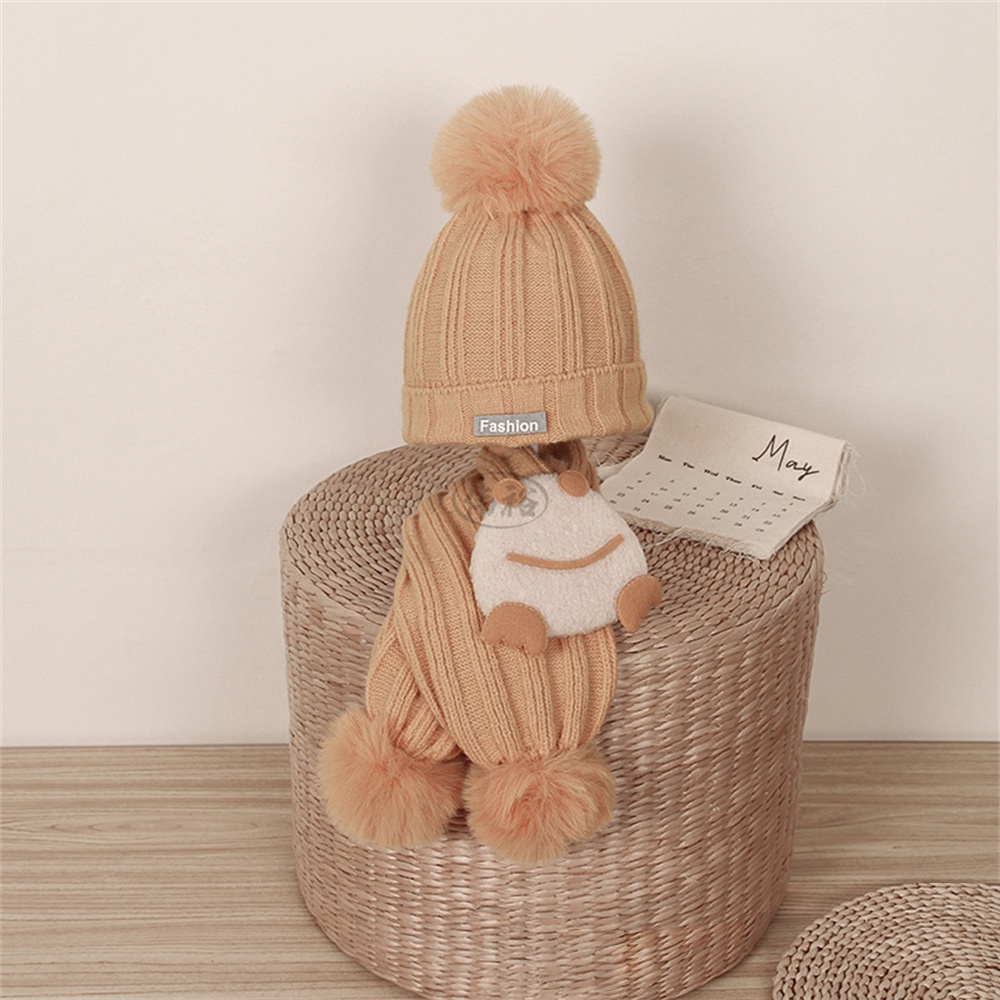 Mũ len Bear Leader có khăn quàng cổ đáng yêu cho bé 2-6 tuổi