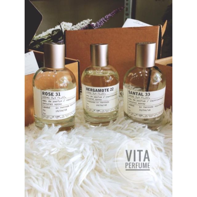 Combo 3 Mẫu thử 2ml Nước Hoa Le Labo ROSE 31, SANTAL 33, BERGAMOTE22