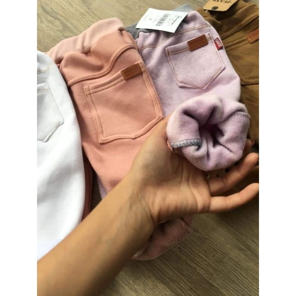 Quần jean nỉ lót lông dày cộc cho bé 7_10kg