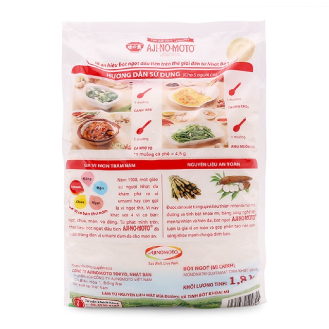 Mì Chính (Bột Ngọt) Aji-No-Moto 1,8Kg