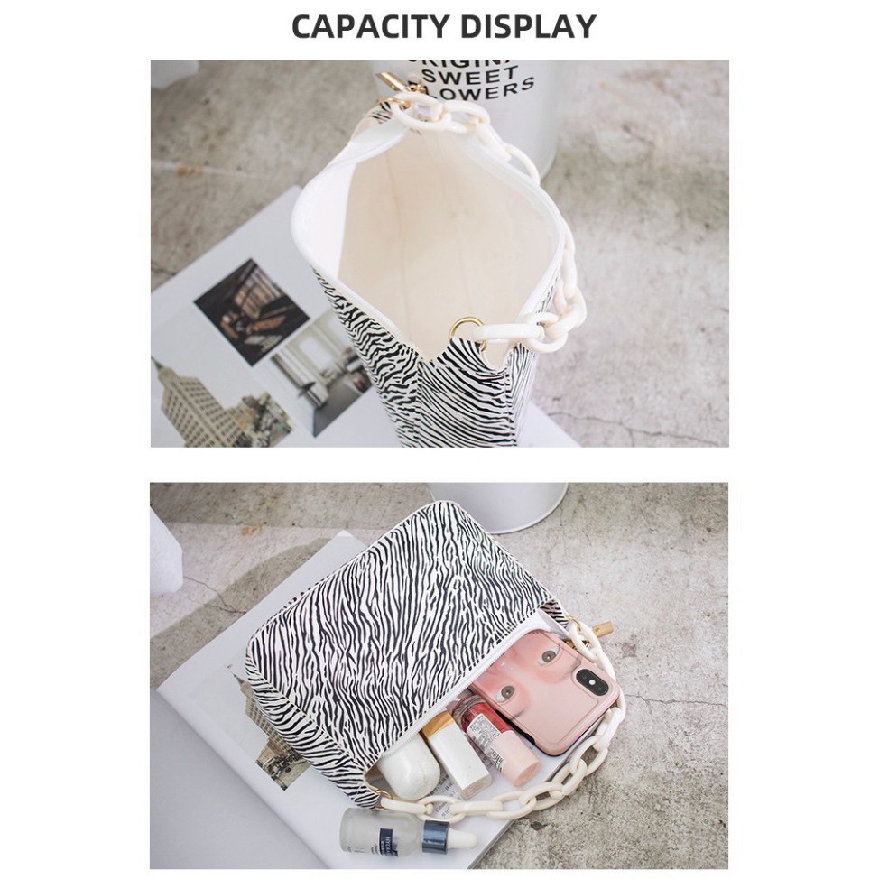 [Hàng loại 1] Túi kẹp nách vân ngựa vằn phối xích phong cách Retro DC09 túi đeo vai | BigBuy360 - bigbuy360.vn