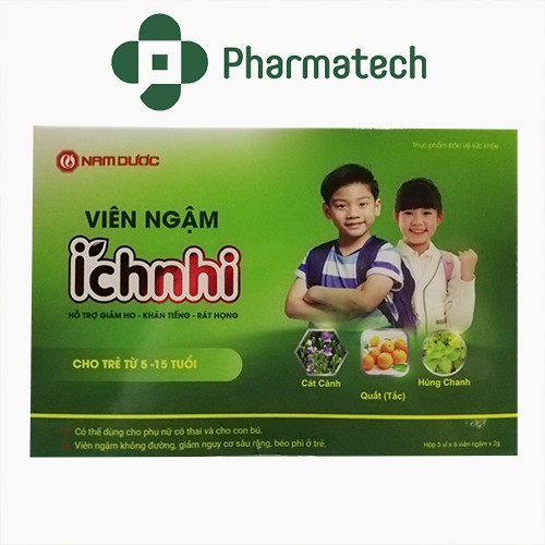Kẹo ngậm ho  ÍCH NHI vỉ 6 viên