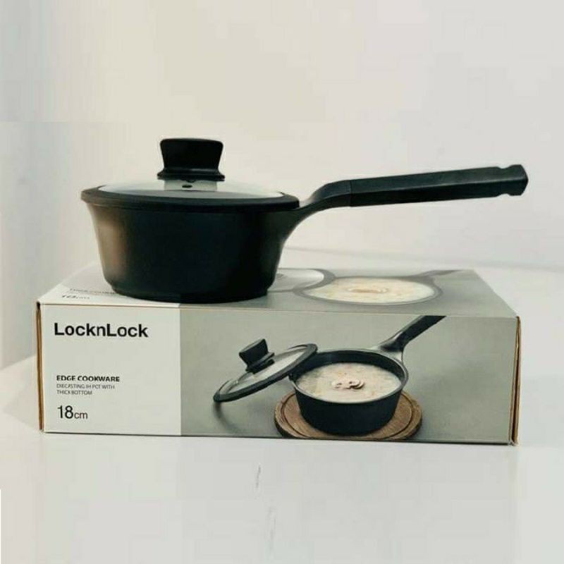 CAS1811 – Nồi EDGE Lock&Lock 18 cm ( Có thể sử dụng bếp từ ) – màu đen