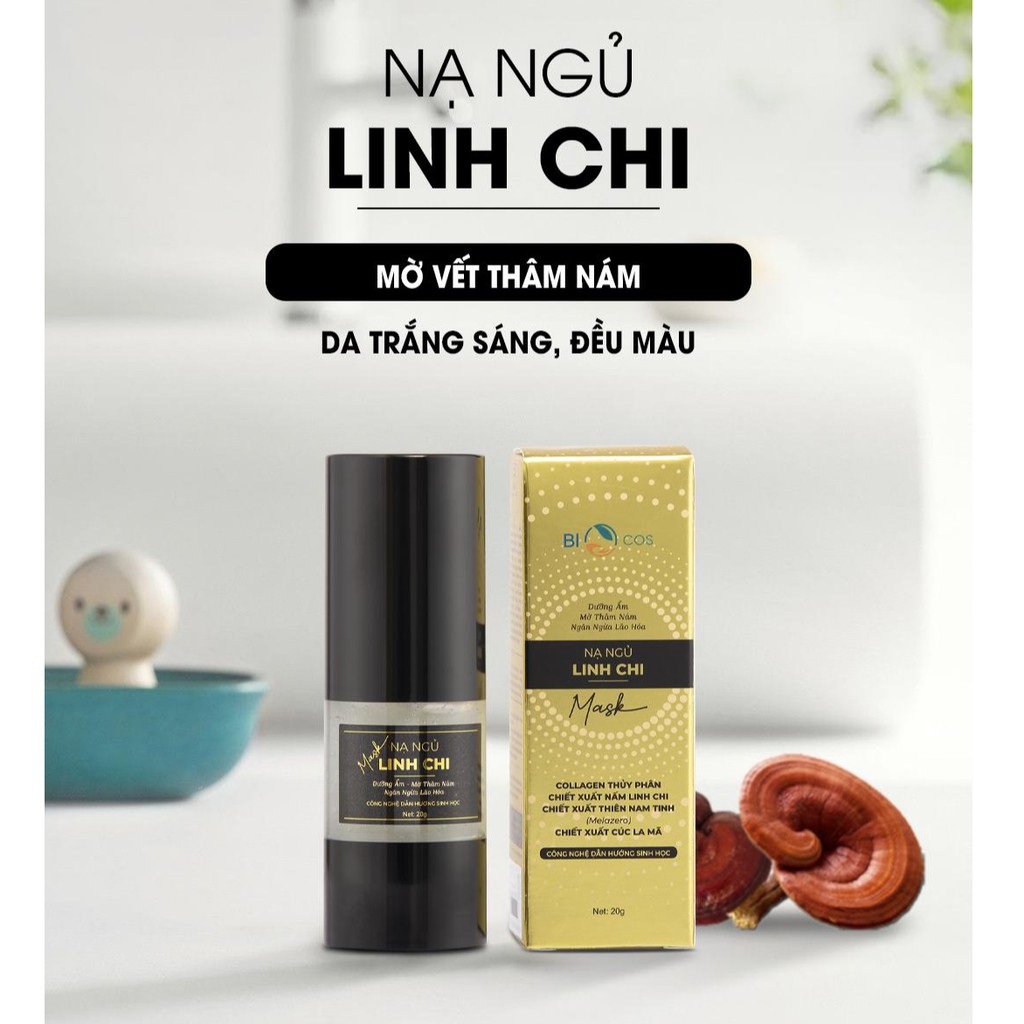 Serum Dưỡng Da Nạ Ngủ Linh Chi Biocos Dưỡng Ẩm Mờ Thâm Nám Ngừa Lão Hóa 20g