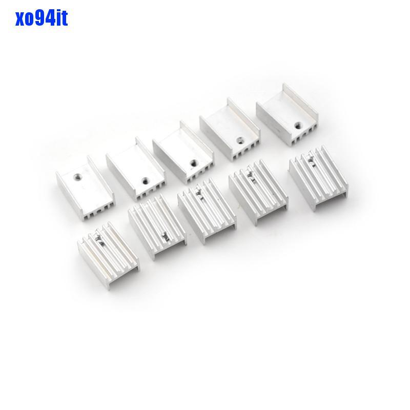 Bộ 10 Miếng Nhôm Tản Nhiệt Cho Bán Dẫn To-220 Transistor 20x15 X 10mm