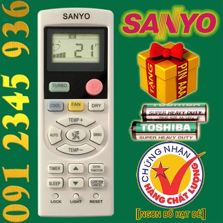 Remote Điều khiển Điều hòa Máy lạnh SANYO "HÀNG ĐẸP". (Mẫu số 1)