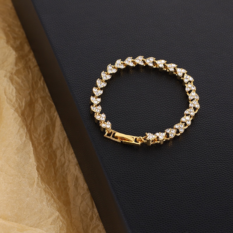 Vòng Tay Đính Đá Zircon Toàn Diện Đơn Giản Chống Nước Không Dị Ứng Thiết Kế Thời Trang Phong Cách Âu
