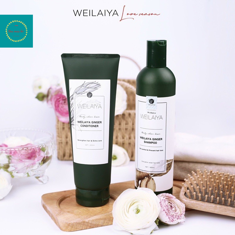 COMBO  DẦU GỘI VÀ DẦU XẢ gừng WEILAIYA hàng chính hãng ngăn ngừa gàu