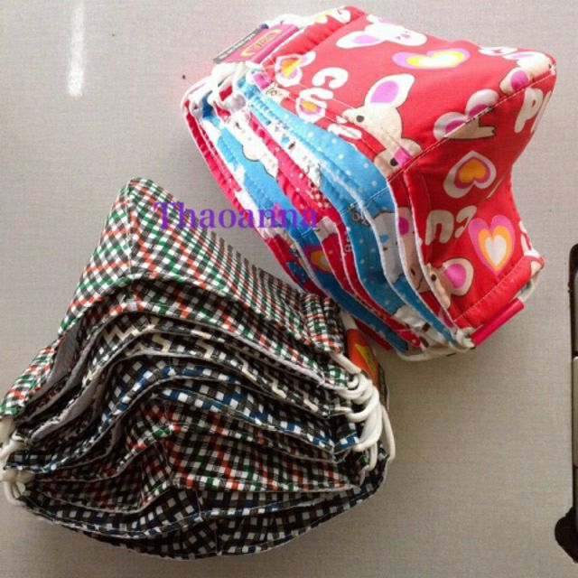 khẩu trang người lớn:kẻ +màu(3lop)