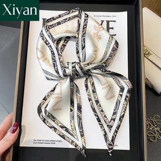 Khăn Choàng Cổ Dài 100cm Bằng Lụa In Họa Tiết Thời Trang Cho Nữ