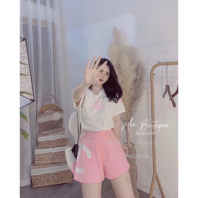 bộ cotton đùi hàng quảng châu logo chaleo