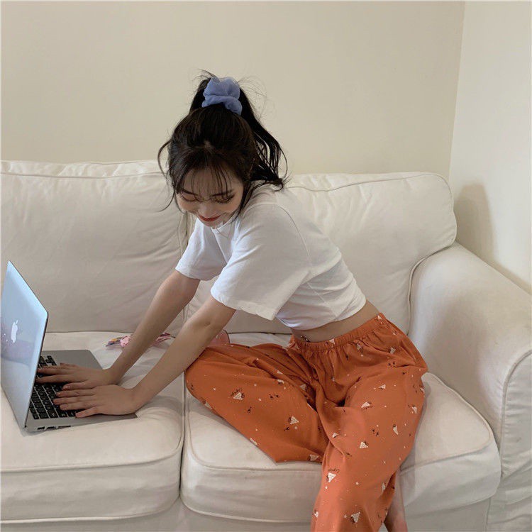 quần ống rộng Lưng Cao Co Giãn In Họa Tiết Dễ Thương Phong Cách Hàn Quốc Thời Trang Xuân Thu Cho Nữ | BigBuy360 - bigbuy360.vn